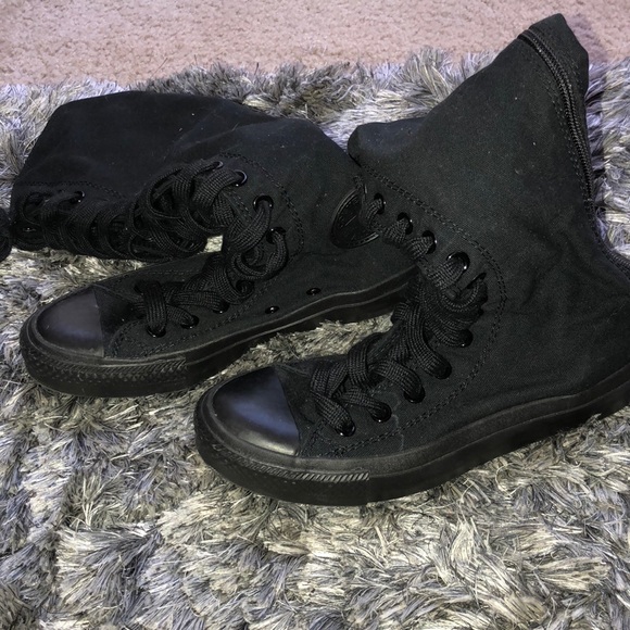 Converse | Shoes | Converse All Black Knee High Top Sneakers | Poshmark